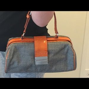 Cynthia Rowley! B&W houndstooth w/ orange lining.